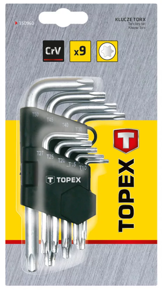 Topex Torxkulcs készlet 9 darabos