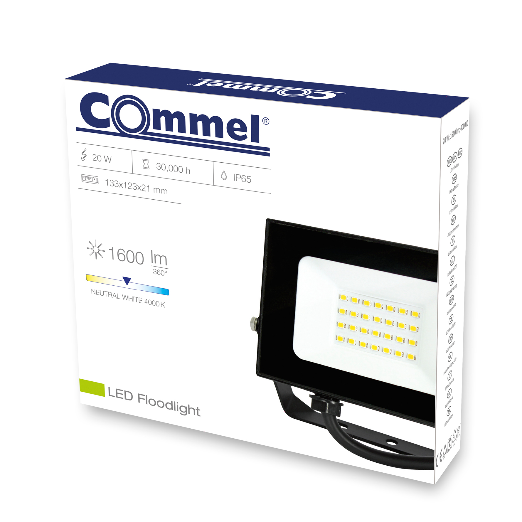COMMEL LED reflektor Economy line 20W NW 4000K 1600lm IP65