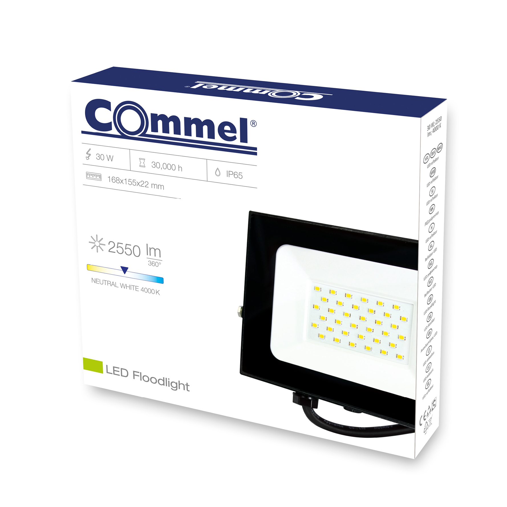 COMMEL LED reflektor Economy line 30W NW 4000K 2550lm IP65