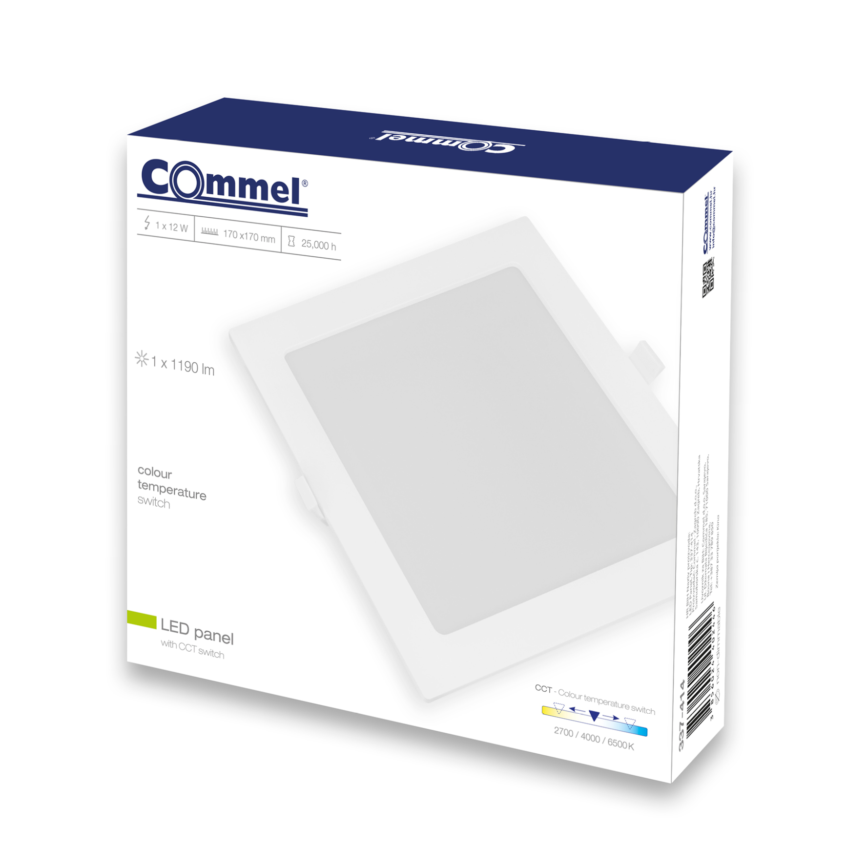 Commel LED beépíthető négyzetes 12W