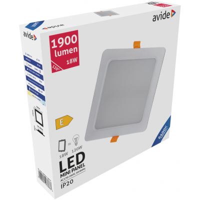 Avide LED beépíthető négyzetes 18W